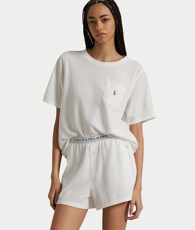 Oxford Knit Pajama Shorts Set