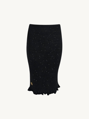 Michaela Midi Skirt - Black Sequin