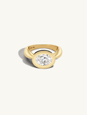 SRJ x ZM Oval Diamond and Enamel Ring