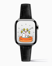 Caiman Calf | Noir | for Apple Watch Series 4-9, SE (40/41MM)