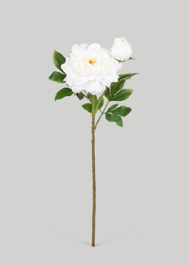 Deluxe White Queen Garden Peony Fake Flower - 30"