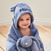 Personalised Dusky Mauve Hooded Towel