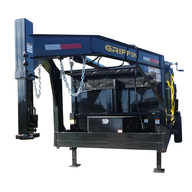 7x16 Gooseneck Telescopic I-Beam Dump Trailer 4ft Sides (2) 7K Axles