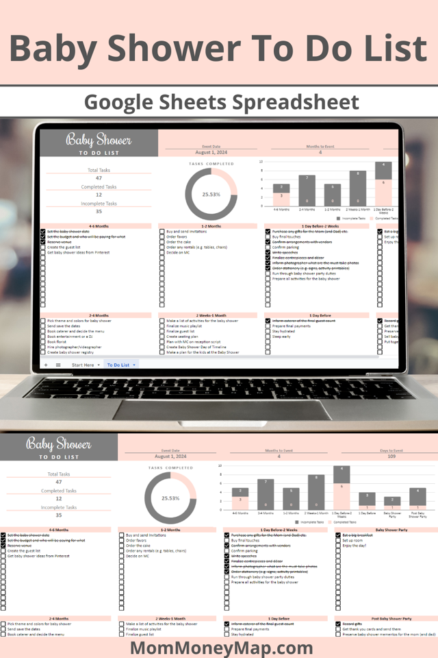 Baby Shower To Do List Google Sheets Spreadsheet