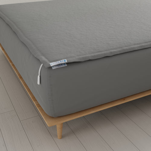 QuickZip Fitted Sheet (Base + Zip Sheet) - Queen Sateen in Slate Gray