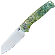 Defcon Artifact Axis Lock Green & Gold Resin Folding 14C28N Pocket Knife 024GNYL