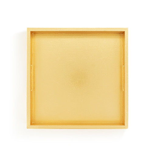Gold Foil Wood Square Tray - 14in