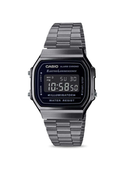 Casio Vintage A168WGG-1BDF Black Digital Dial Black Stainless Steel Band D182