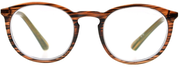Unisex Round Blue Light Reading Glasses in Brown by Foster Grant | McKay | +1.00
