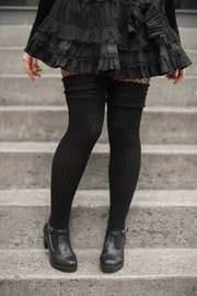 M45 Ribbed Thigh High with Roll Top