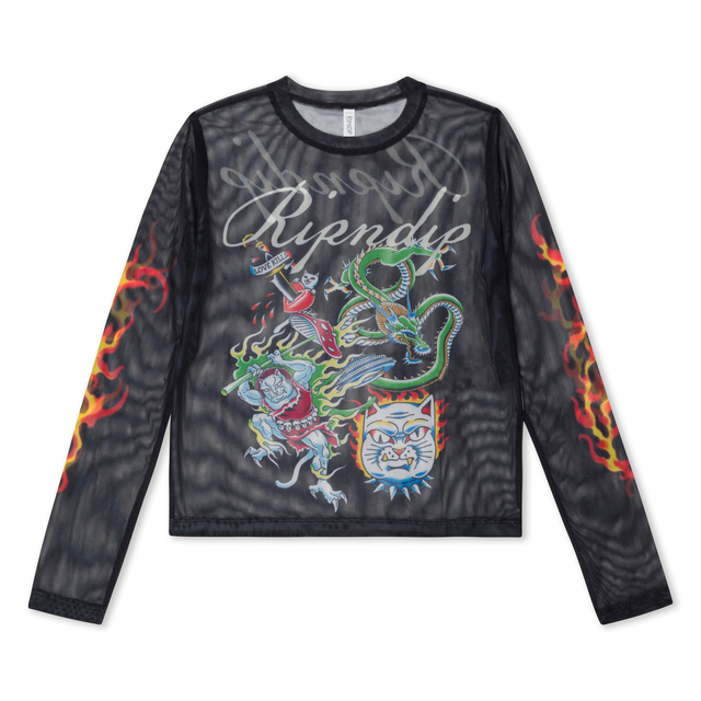 InkEd Mesh Long Sleeve Tee (Black)