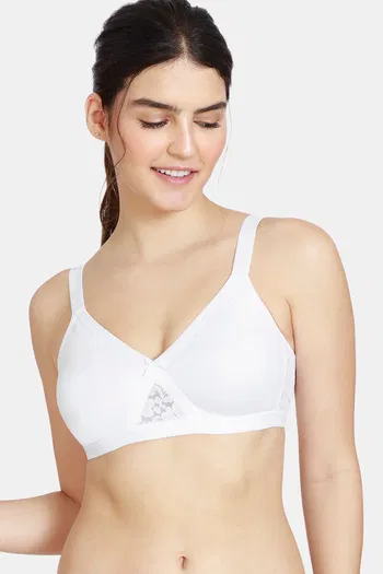 Zivame Single Layered Non Wired Full Coverage T-Shirt Bra - White