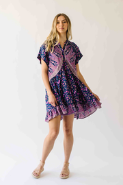 The Kinney Patterned Dress in Wild Berry