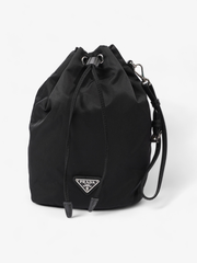 Prada Drawstring Pouch Black Re Nylon