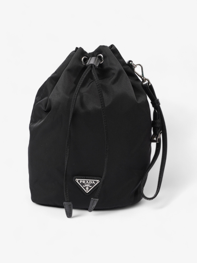 Prada Drawstring Pouch Black Re Nylon