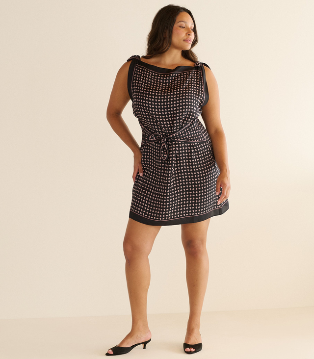 MILLANE DRESS -- CARDINALE FOULARD