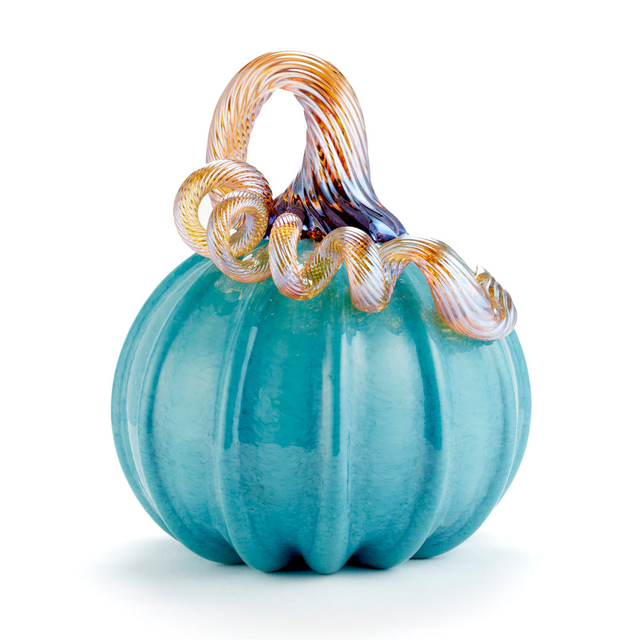Turquoise Glass Pumpkin