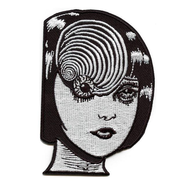 Junji Ito Uzumaki Azami Kurotani Patch Black Spiral Embroidered Iron On