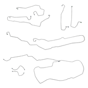 2003-07 Saturn Ion 103.2" WB Front Disc Rear Drum With ABS Complete Brake Line Kit 8pc, OE Steel