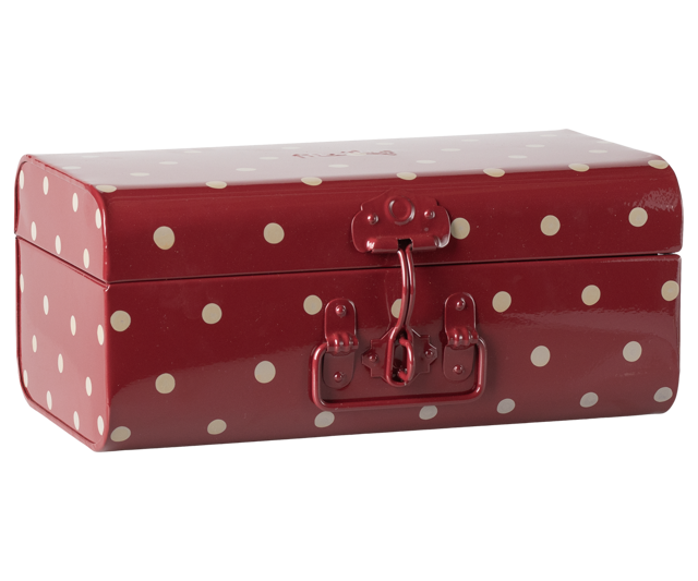 Storage suitcase, Small - Red with dots