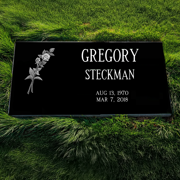 $199 Black Granite Headstone / 10" Long x 6" Wide x 2" Thick