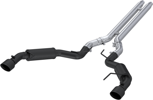 2015-2017 Mustang Cat-Back, Dual Rear Exit Exhaust, S7278BLK