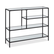 4-Shelf Tempered Glass and Metal Console Table