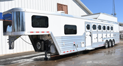 2022 Cimarron 6 Horse, 8' Outlaw LQ, Air Ride, Side Load Horse Trailer