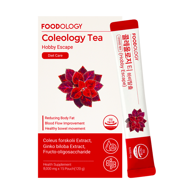 Coleology Plant-Based Diet Supplements, Body Fat Reduction and Weight Loss Tea, 15 pouch