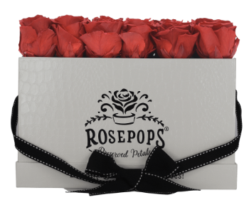 18 Roses Rectangle - White Croc