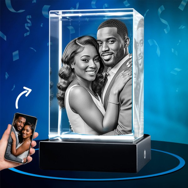 3D Crystal Rectangle for Birthdays