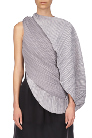 Plissé Twist Cape Top
