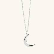 Crescent Moon Necklace Silver