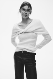 Mohair-Blend Twist-Detail Top