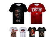 Summer Short-sleeved Top Mo3 Rap Printing T-shirt Hip-hop Street T-shirt Men and Women Sports T-shirt