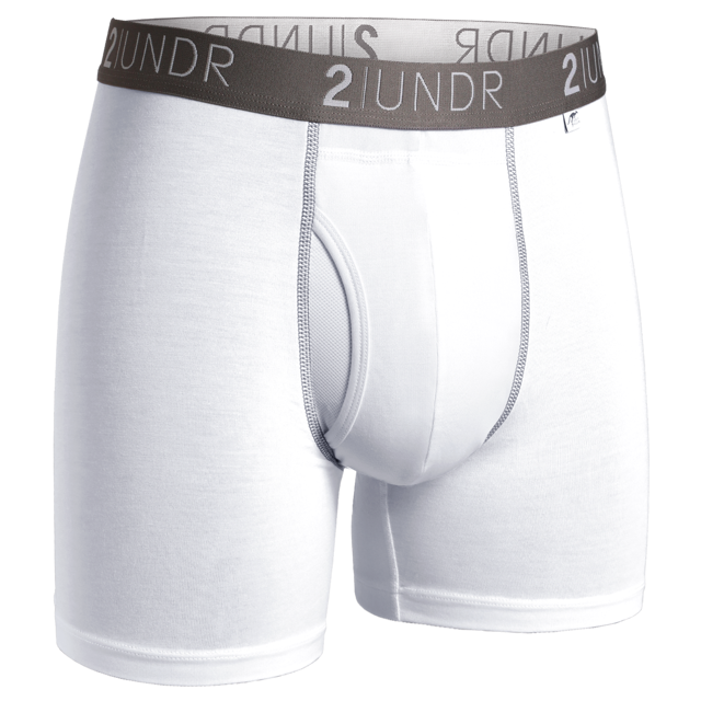 Swing Shift 6" Boxer Brief - White/Grey