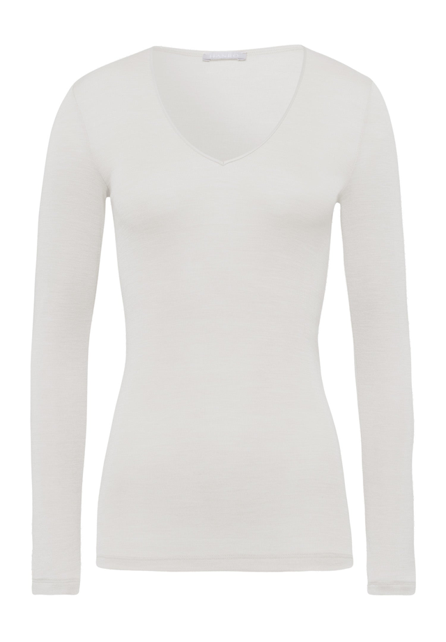 Woolen Silk W Wool And Silk V-Neck Fitted Top | Cygne 71418-795