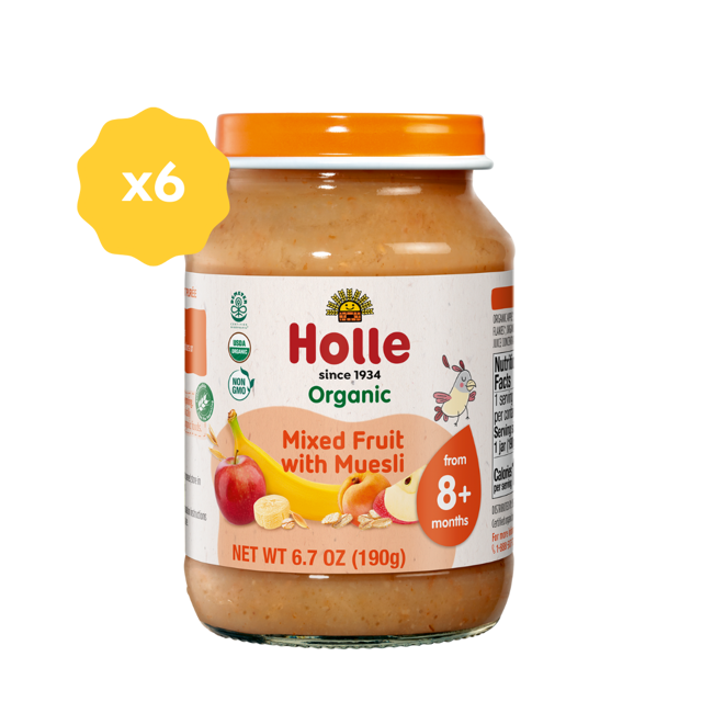 Holle Organic Baby Food Jar - Mixed Fruit with Muesli - 6 Jars