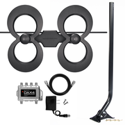 Bundle - ClearStream MAX-V Pro Indoor / Outdoor HD TV Antenna, 40-inch Mast, DAX4 Distribution Amplifier 4-Output