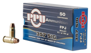PPU PPH357S Handgun 357 Sig 125 GR Flat Point Jacketed 50 Bx/ 20 Cs