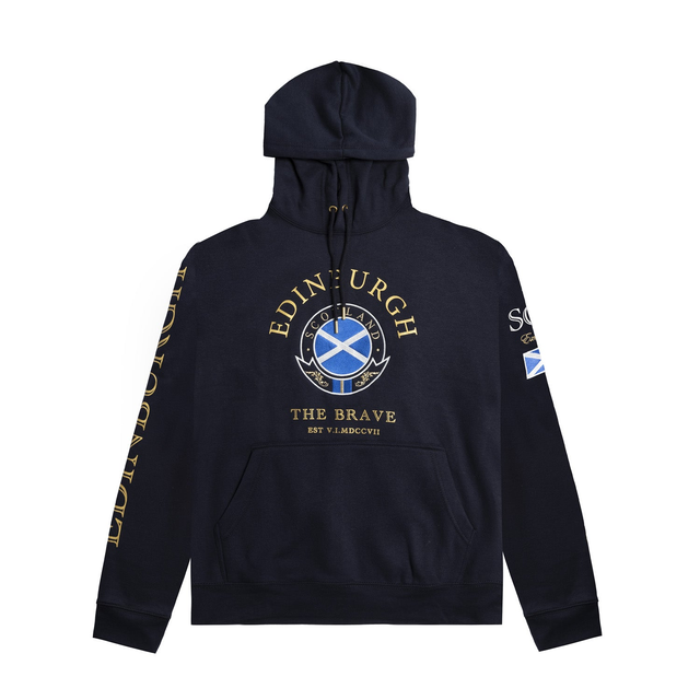 Hooded Sweatshirt Top Gold Circle Edinburgh Scotland The Brave