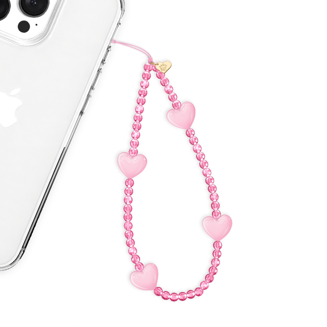 Pink Heart Phone Charm