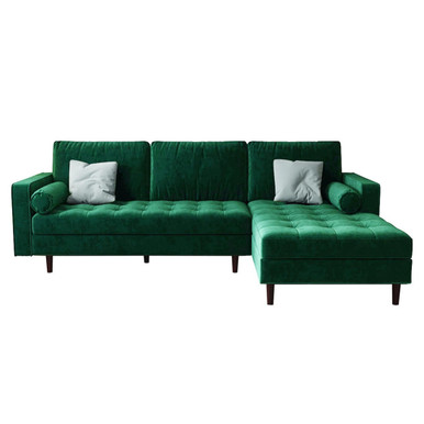 Claude 3 Seater Velvet Sofa With Chaise