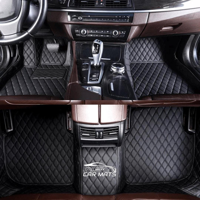 Black & Black Stitching Luxury Car Mats Set