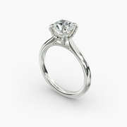 Knife Edge Solitaire Engagement Ring Diamond Tulip Head