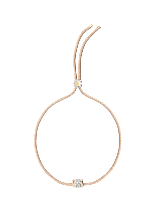 YVES LAB WHITE SAPPHIRE PARACORD NECKLACE, BEIGE