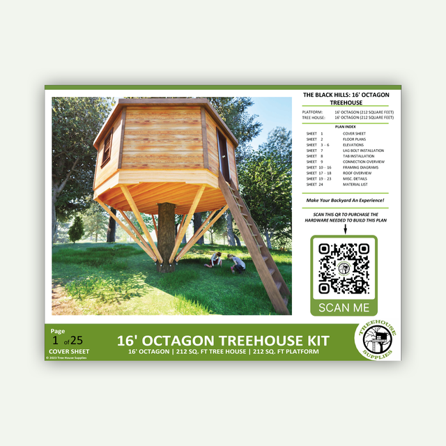 THE BLACK HILLS © : 16' Octagon Treehouse Plan