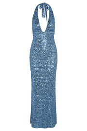 Catania Dress - Azure Sequin
