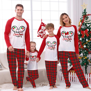 Christmas Matching Family Pajamas Cartoon Mouse Merry Christmas Santa Red Pajamas Set