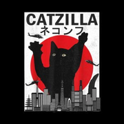 Vintage Catzilla Japanese Sunset Style